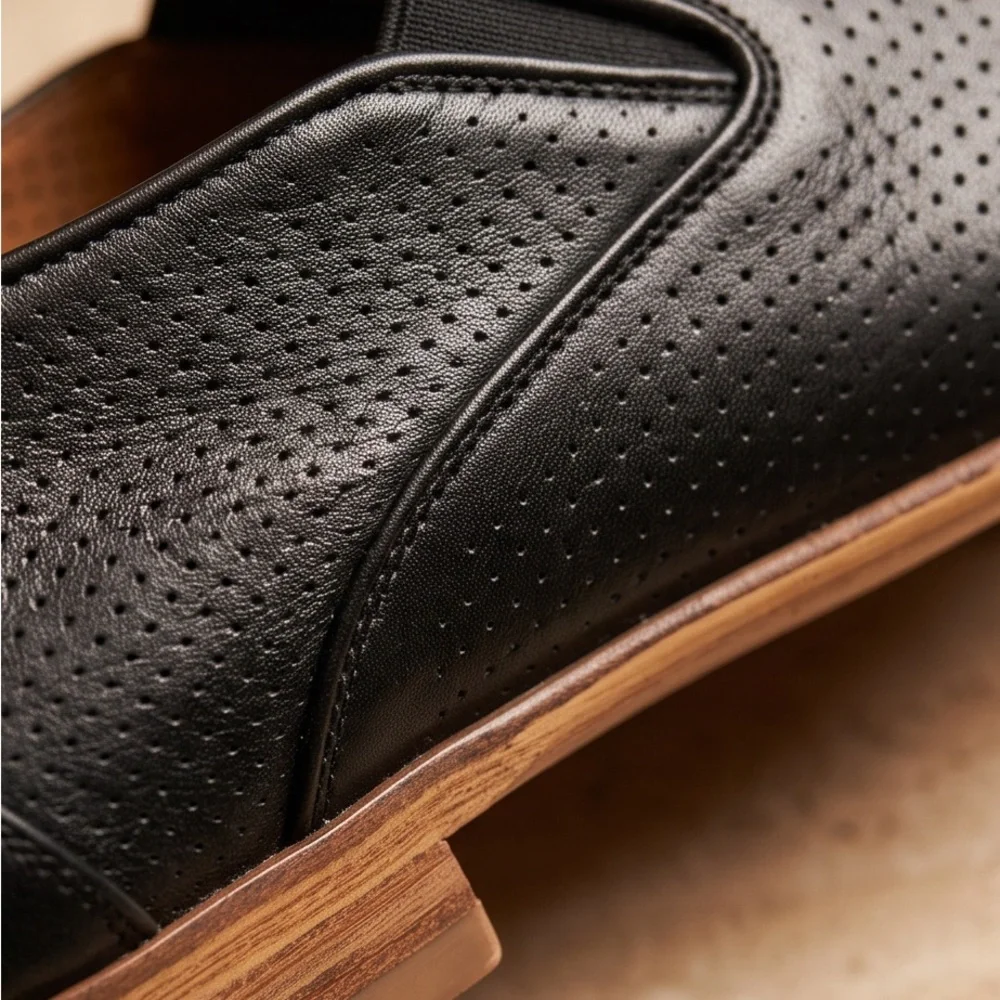 BALDININI Classic Black Soft Leather Comfort Slip-On Dress Shoes - Men's